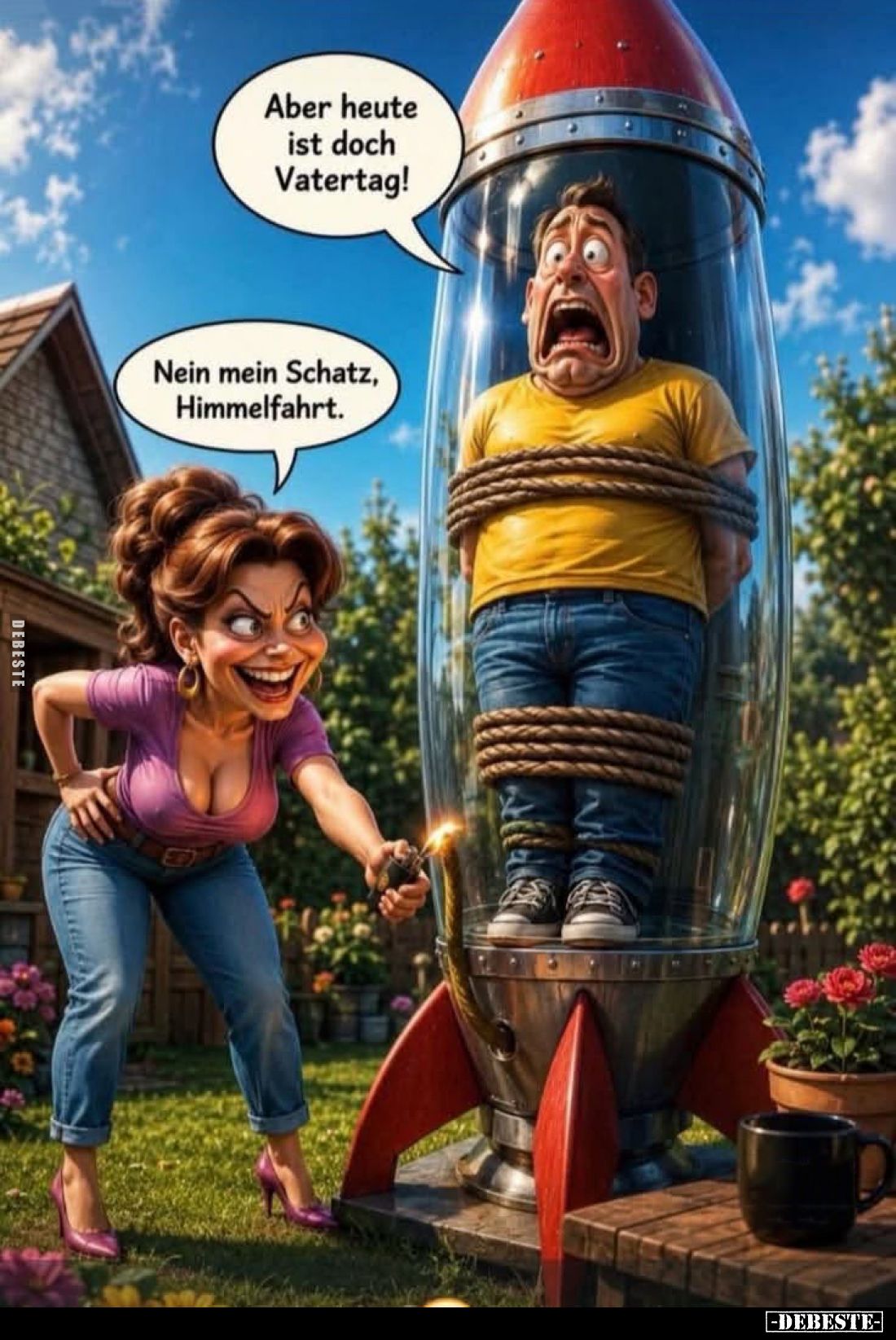 Aber heute ist doch Vatertag! -
Nein mein Schatz, Himmelfahrt.