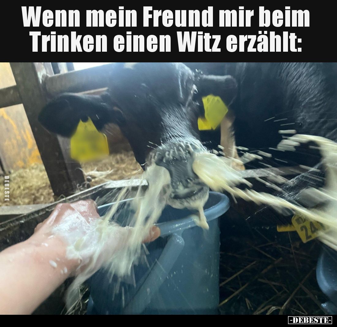 Wenn mein Freund mir beim Trinken einen Witz erzählt: