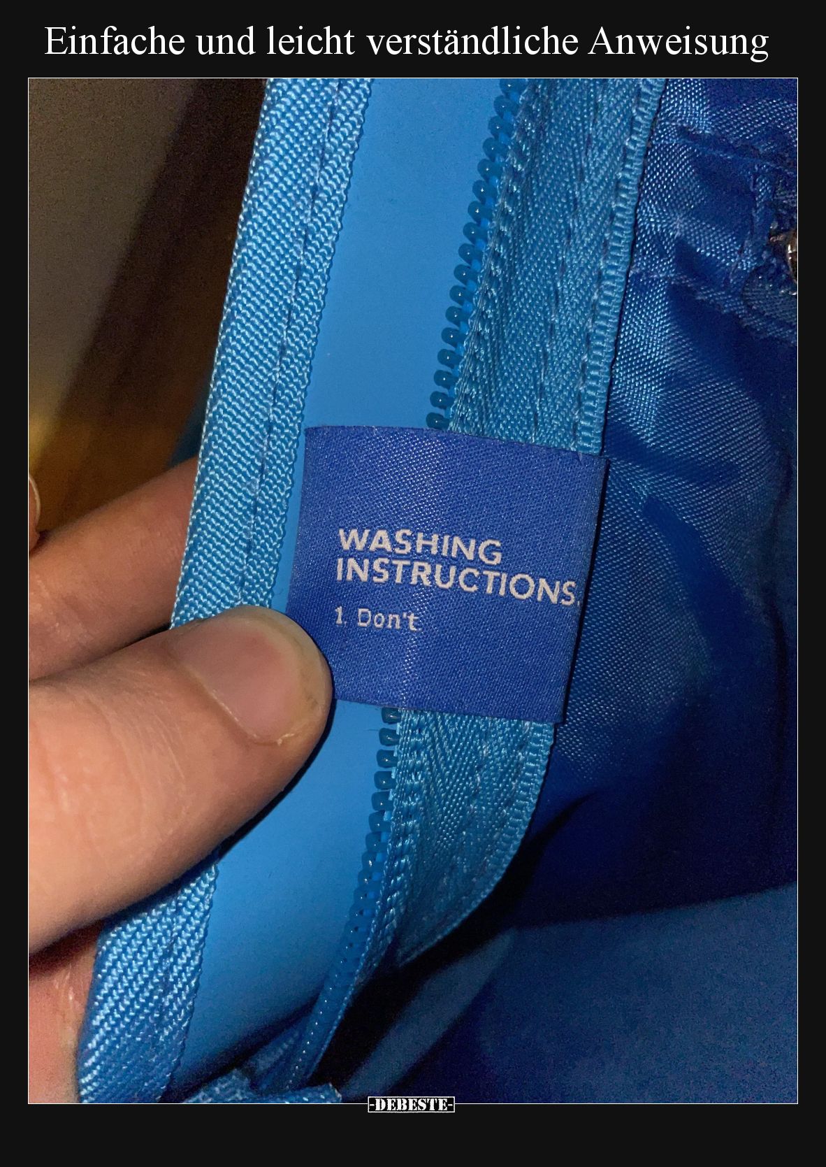 Einfache und leicht verständliche Anweisung