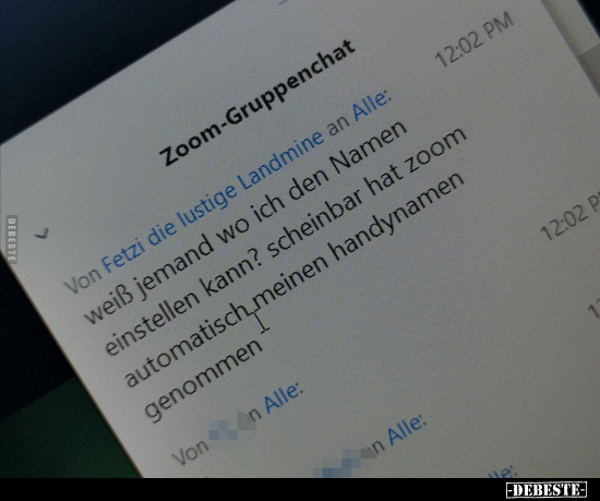 Zoom-Gruppenchat: - Lustige Bilder | DEBESTE.de