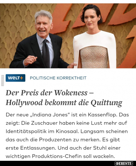 Der Preis der Wokeness - Hollywood bekommt die Quittung.. - Lustige Bilder | DEBESTE.de