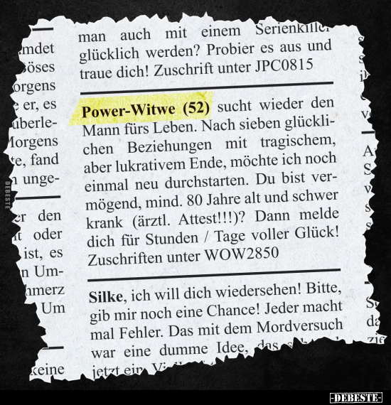 Power-Witwe (52) sucht wieder den Mann fürs Leben.. - Lustige Bilder | DEBESTE.de