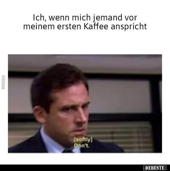 Ich, wenn mich jemand vor meinem ersten Kaffee anspricht