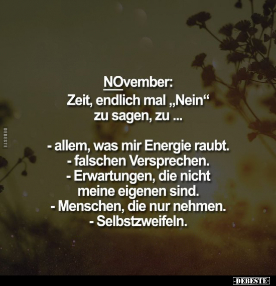 November: Zeit, endlich mal "Nein" zu sagen.. - Lustige Bilder | DEBESTE.de