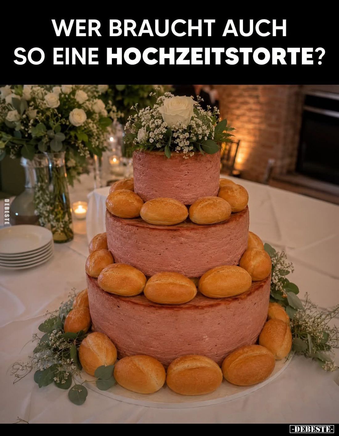 Wer braucht auch so eine Hochzeitstorte?