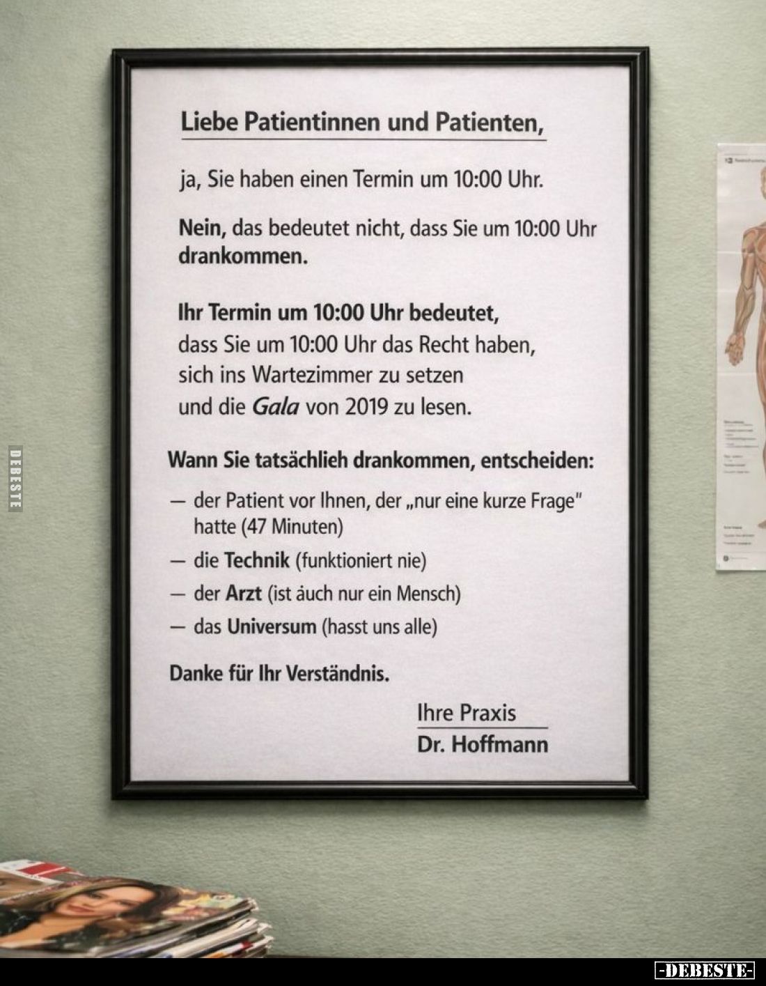 Liebe Patientinnen und Patienten.. - Lustige Bilder | DEBESTE.de