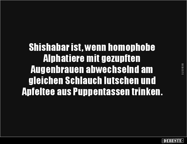Shishabar ist, wenn homophobe Alphatiere mit gezupften.. - Lustige Bilder | DEBESTE.de