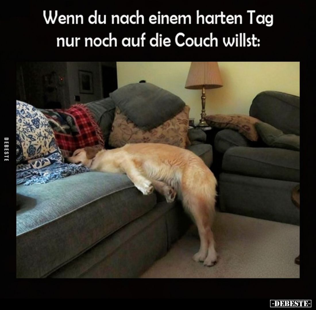 Wenn du nach einem harten Tag nur noch auf die Couch.. - Lustige Bilder | DEBESTE.de