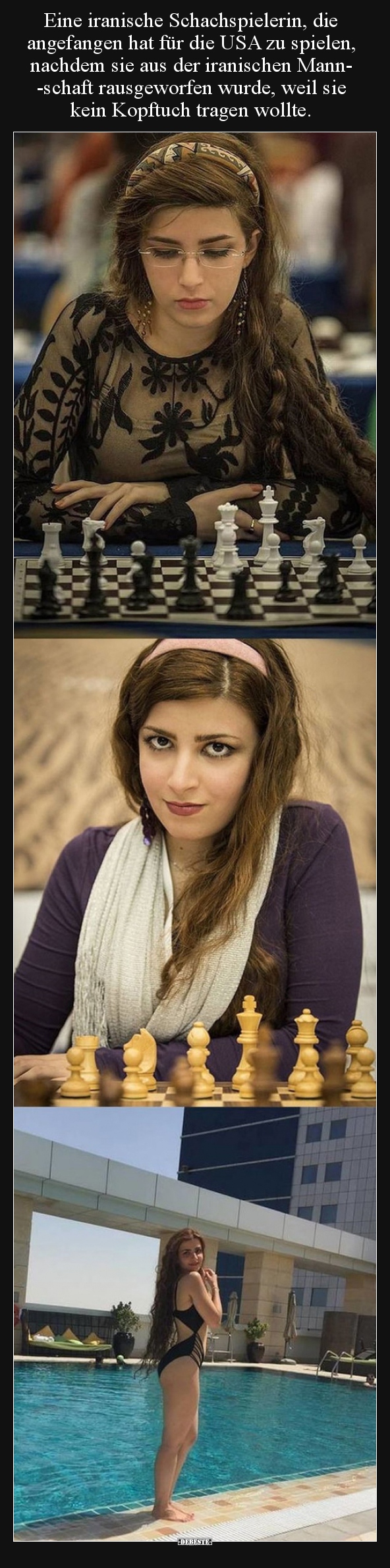 Eine iranische Schachspielerin, die angefangen hat für die.. - Lustige Bilder | DEBESTE.de