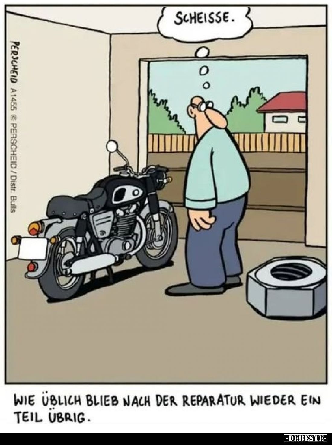 Scheisse.
-
Wie üblich blieb nach der Reparatur wieder ein Teil übrig.