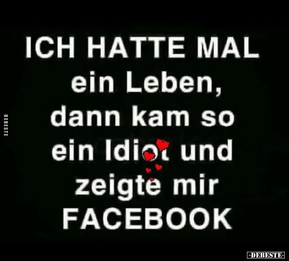 ICH HATTE MAL ein Leben, dann kam so ein Idiot und zeigte mir FACEBOOK