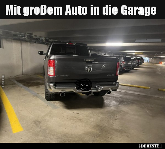 Mit großem Auto in die Garage.. - Lustige Bilder | DEBESTE.de