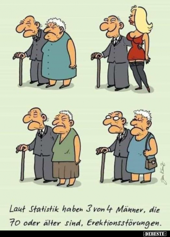 Laut Statistik haben 3 von 4 Männer, die 70 oder älter sind, Erektionsstörungen.