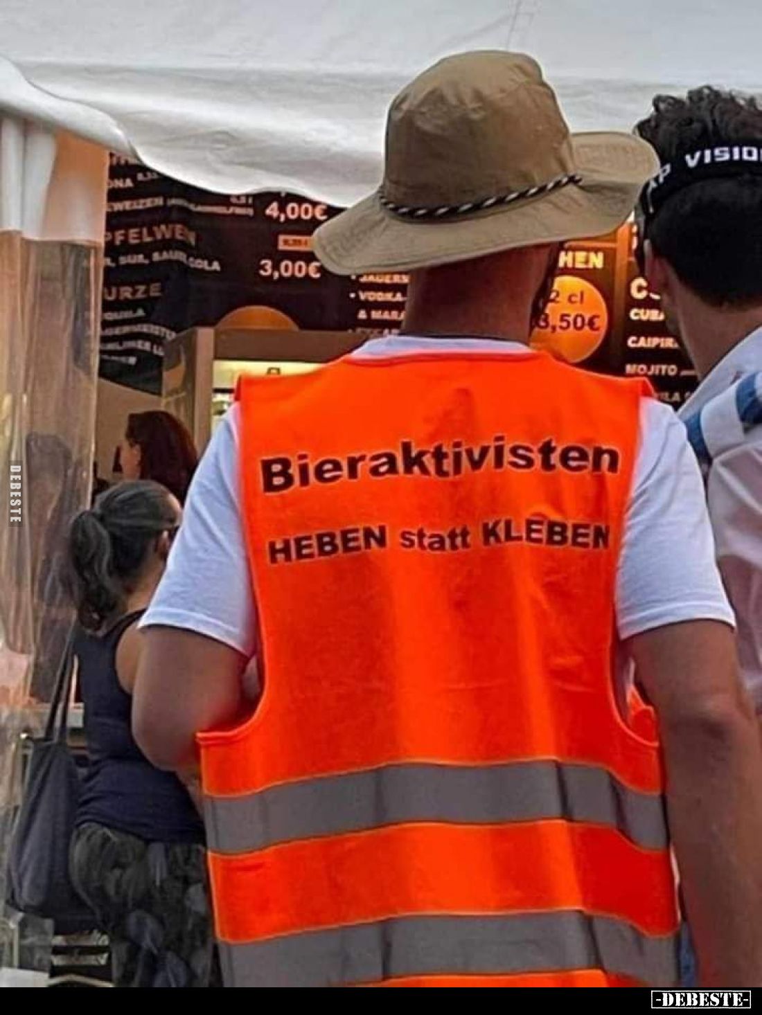 Bieraktivisten.
Heben statt kleben.