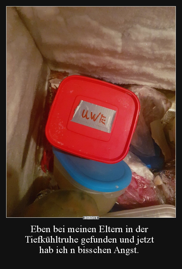 Eben bei meinen Eltern in der Tiefkühltruhe gefunden und...