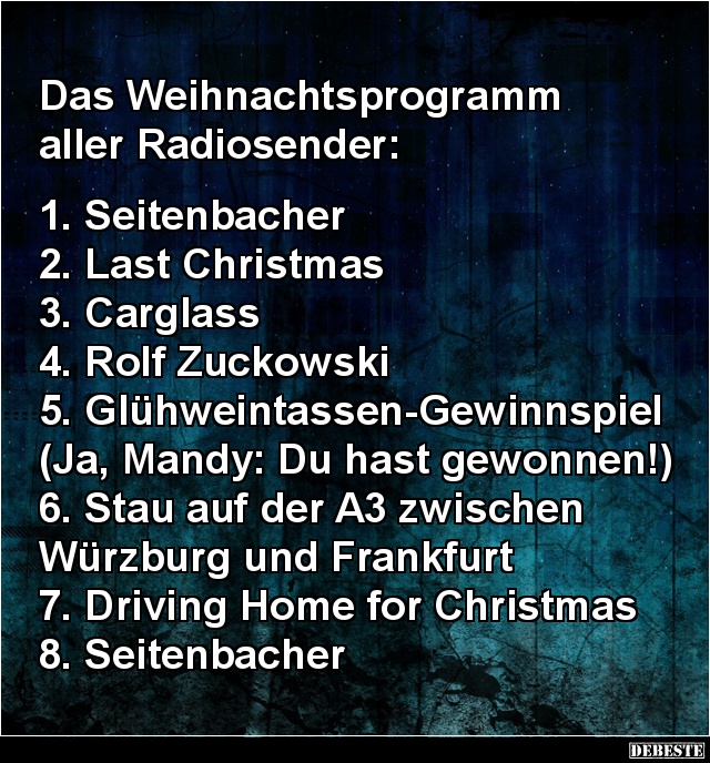 Das Weihnachtsprogramm aller Radiosender.. - Lustige Bilder | DEBESTE.de