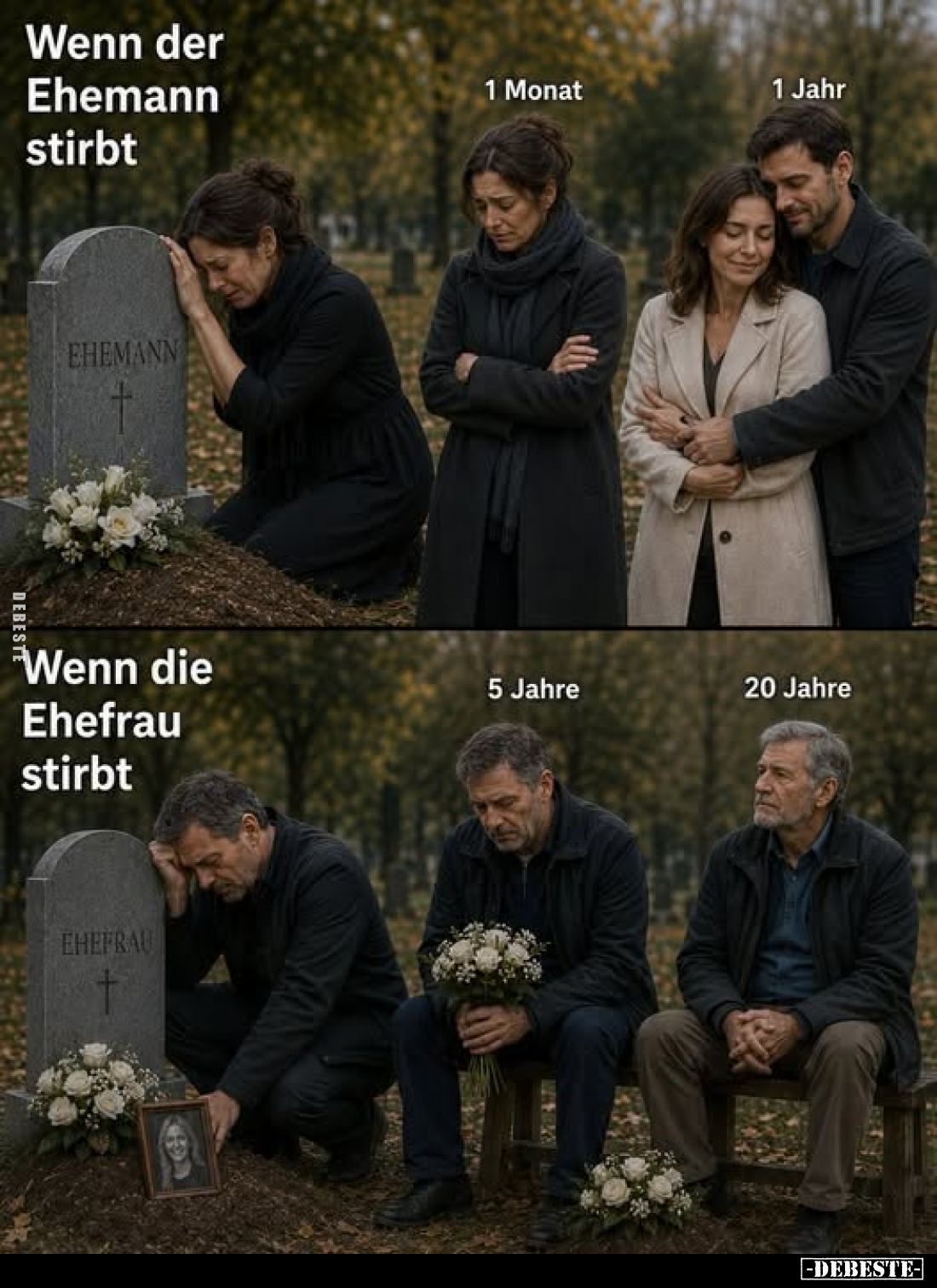 Wenn der Ehemann stirbt.
-
Wenn die Ehefrau stirbt.