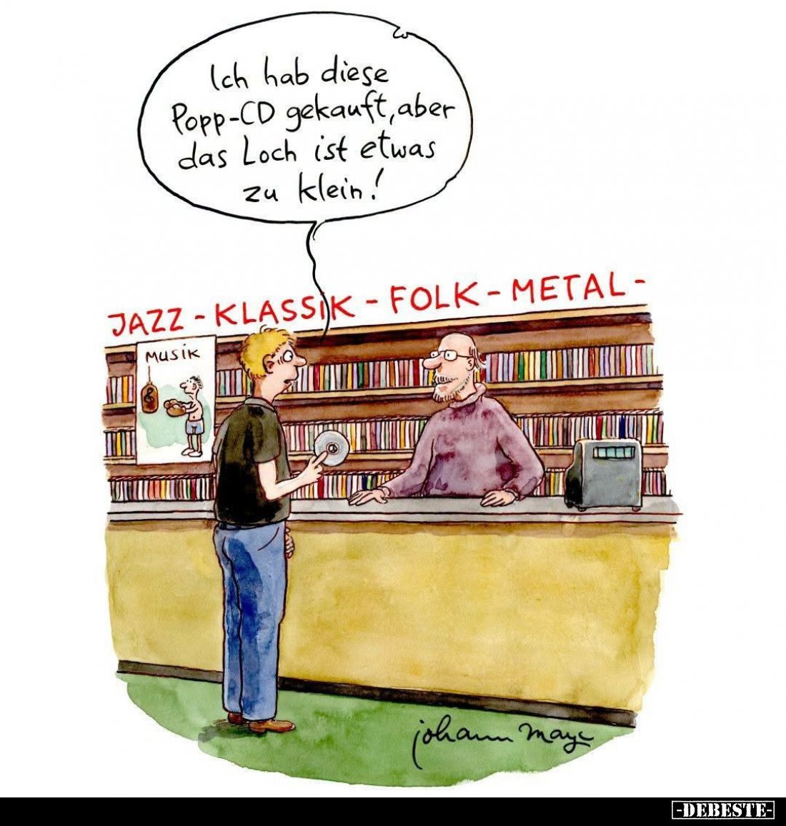 Ich hab diese Popp-CD gekauft, aber das Loch ist etwas zu klein!
