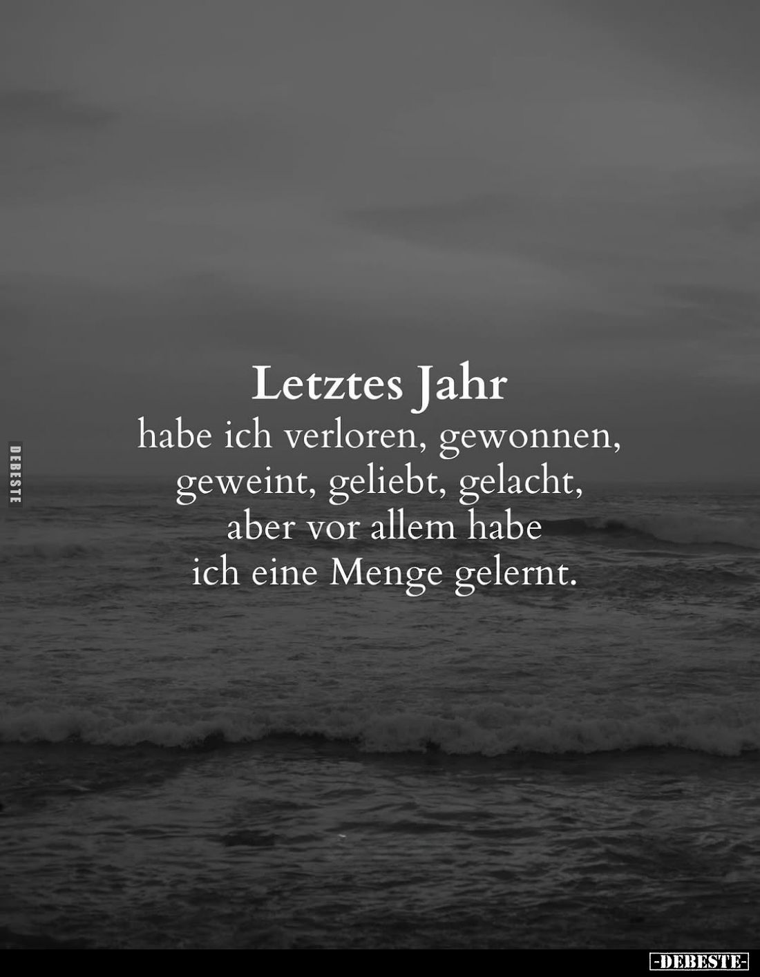 Letztes Jahr
habe ich verloren, gewonnen, geweint, geliebt, gelacht, aber vor allem habe ich eine Menge gelernt.