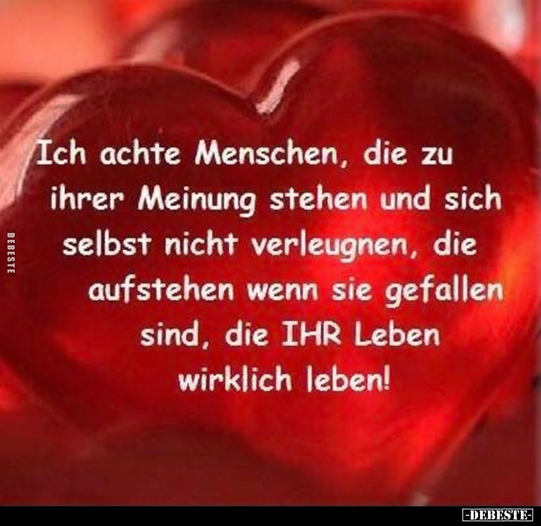 Ich achte Menschen, die zu ihrer Meinung stehen und sich.. - Lustige Bilder | DEBESTE.de