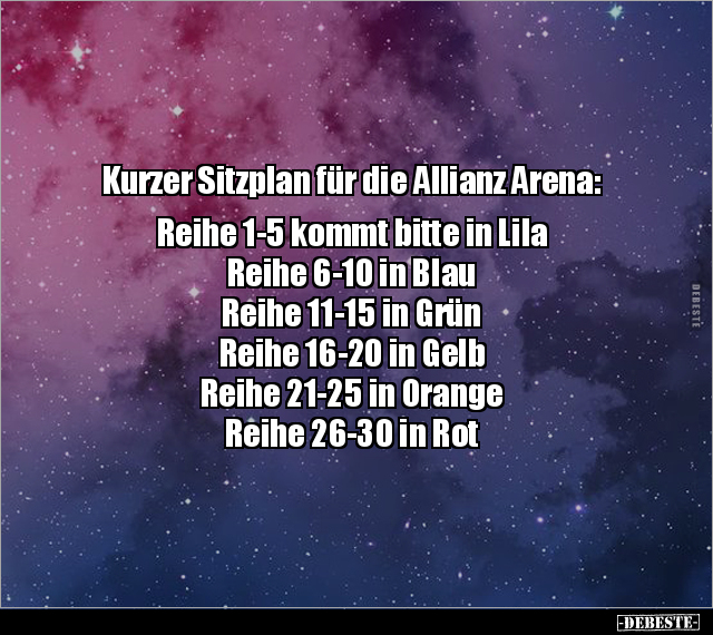 Kurzer Sitzplan für die Allianz Arena: Reihe 1-5 kommt.. - Lustige Bilder | DEBESTE.de