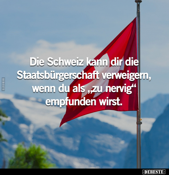 Die Schweiz kann dir die Staatsbürgerschaft verweigern.. - Lustige Bilder | DEBESTE.de