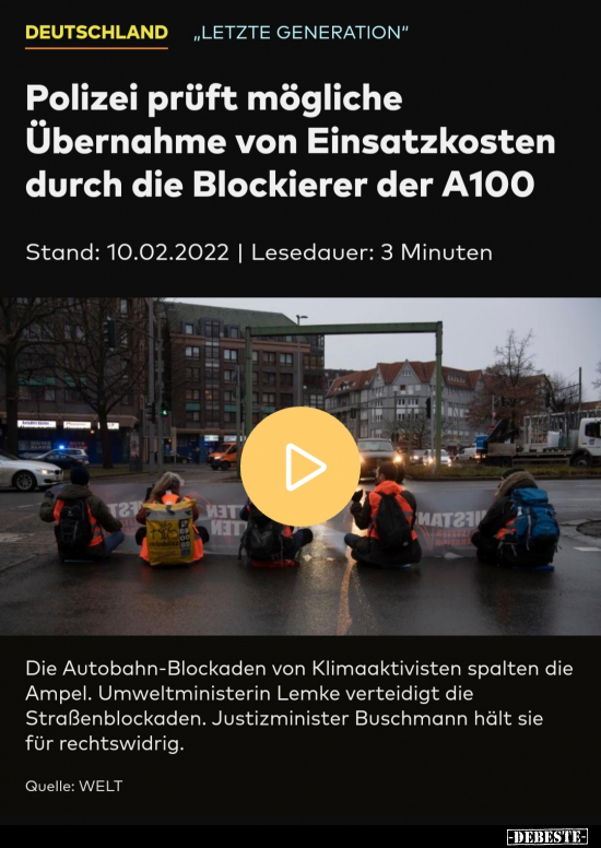 Polizei prüft mögliche Übernahme von Einsatzkosten durch.. - Lustige Bilder | DEBESTE.de