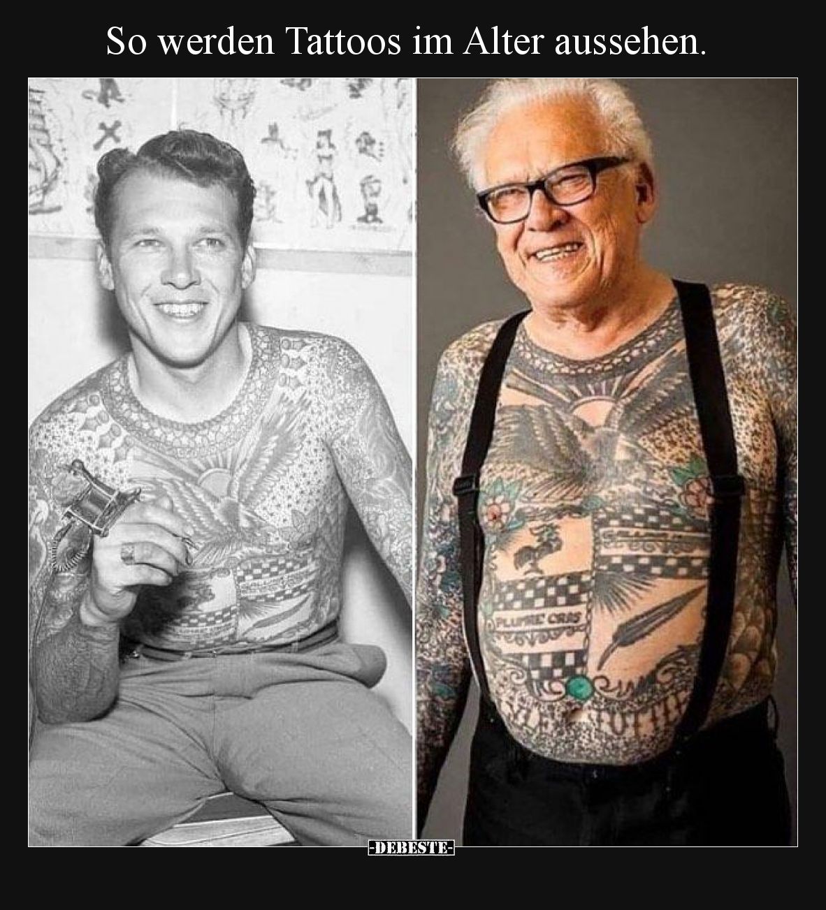 So werden Tattoos im Alter aussehen.