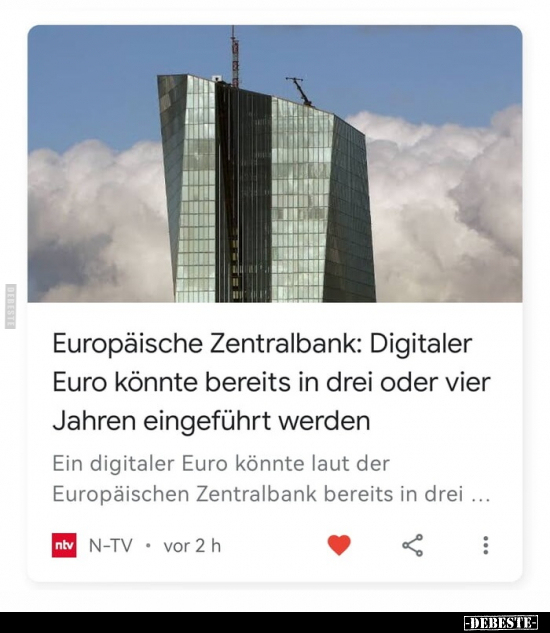 Europäische Zentralbank: Digitaler Euro könnte bereits in.. - Lustige Bilder | DEBESTE.de