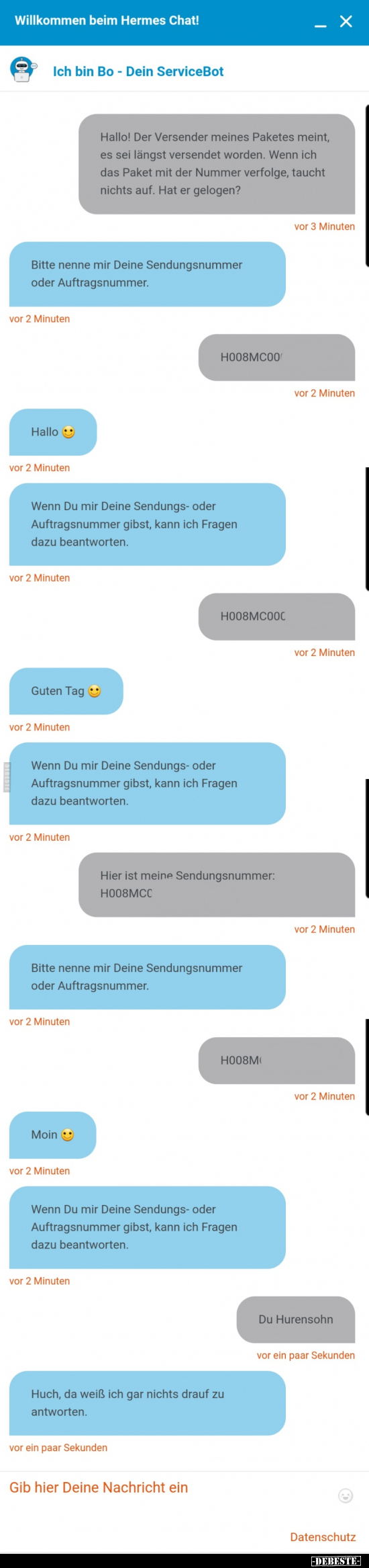 Willkommen beim Hermes Chat!.. - Lustige Bilder | DEBESTE.de