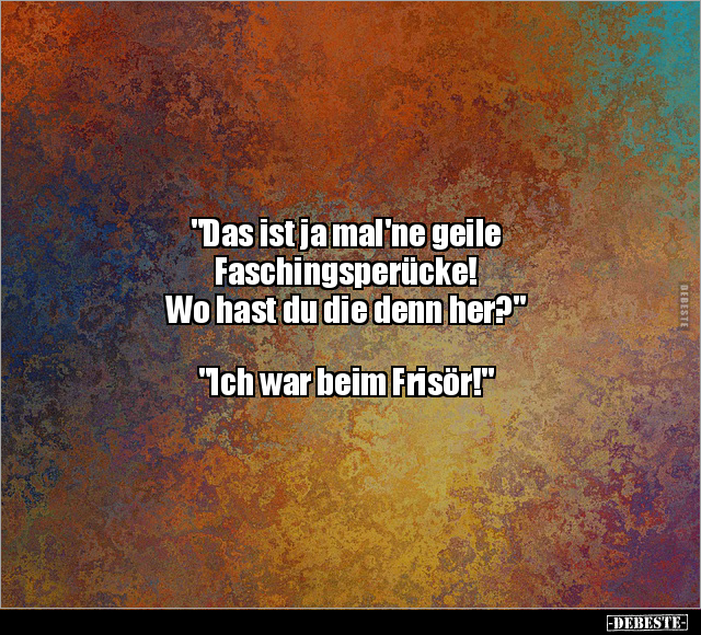 "Das ist ja mal'ne geile Faschingsperücke!.." - Lustige Bilder | DEBESTE.de