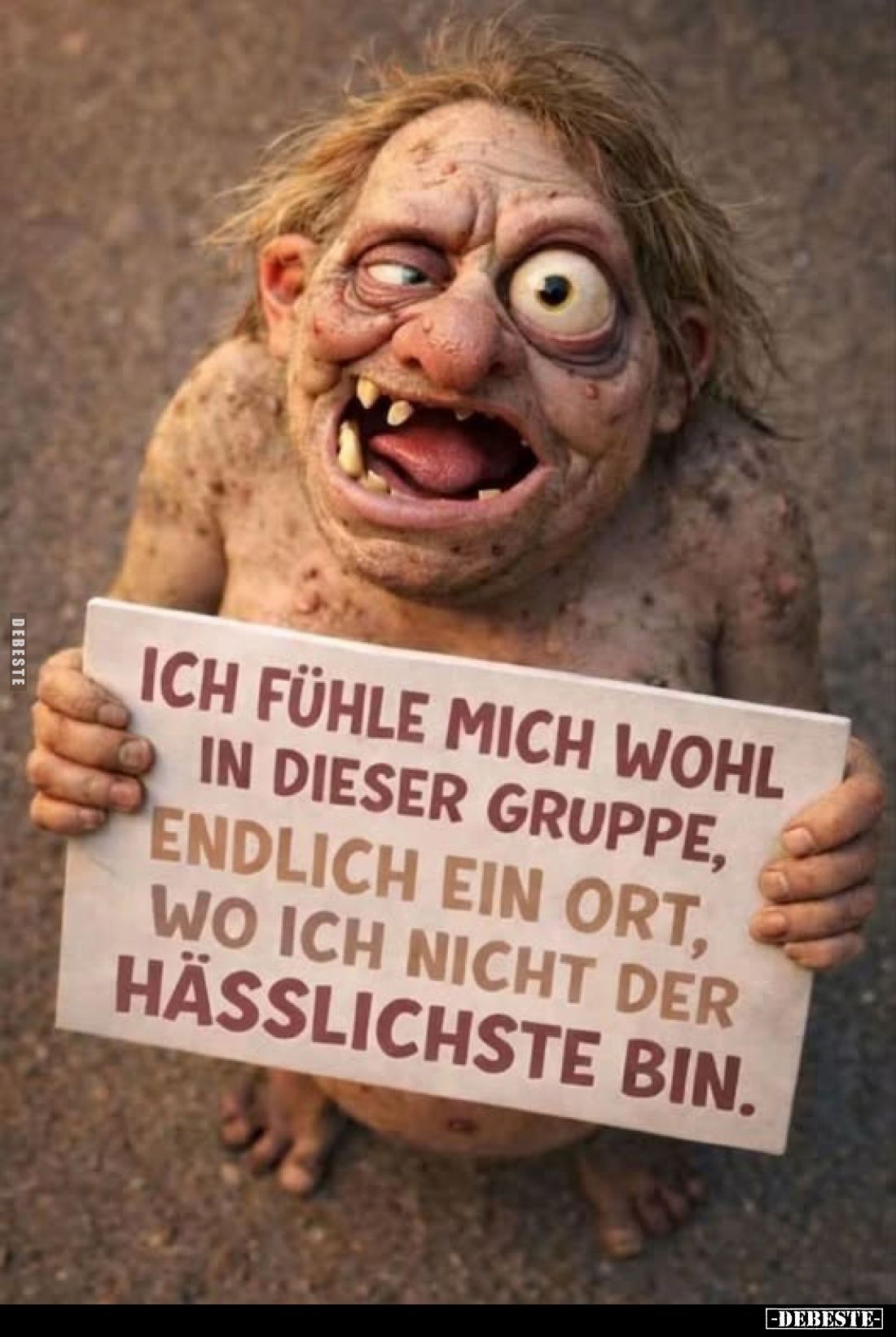Ich fühle mich wohl in dieser Gruppe, endlich ein Ort, wo ich nicht der Hässlichste bin.