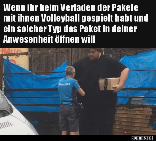 Wenn ihr beim Verladen der Pakete mit ihnen Volleyball.. - Lustige Bilder | DEBESTE.de