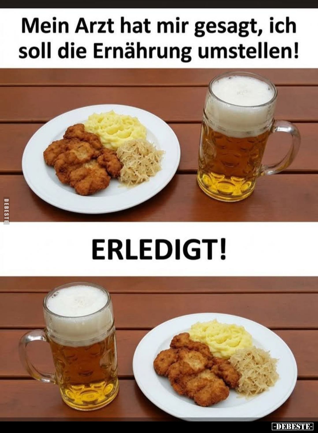 Mein Arzt hat mir gesagt, ich soll die Ernährung.. - Lustige Bilder | DEBESTE.de