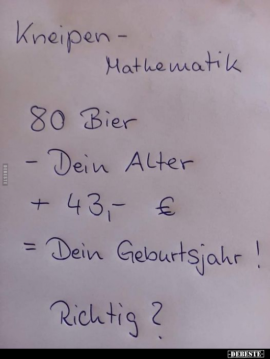 Kneipen-Mathematik.. - Lustige Bilder | DEBESTE.de