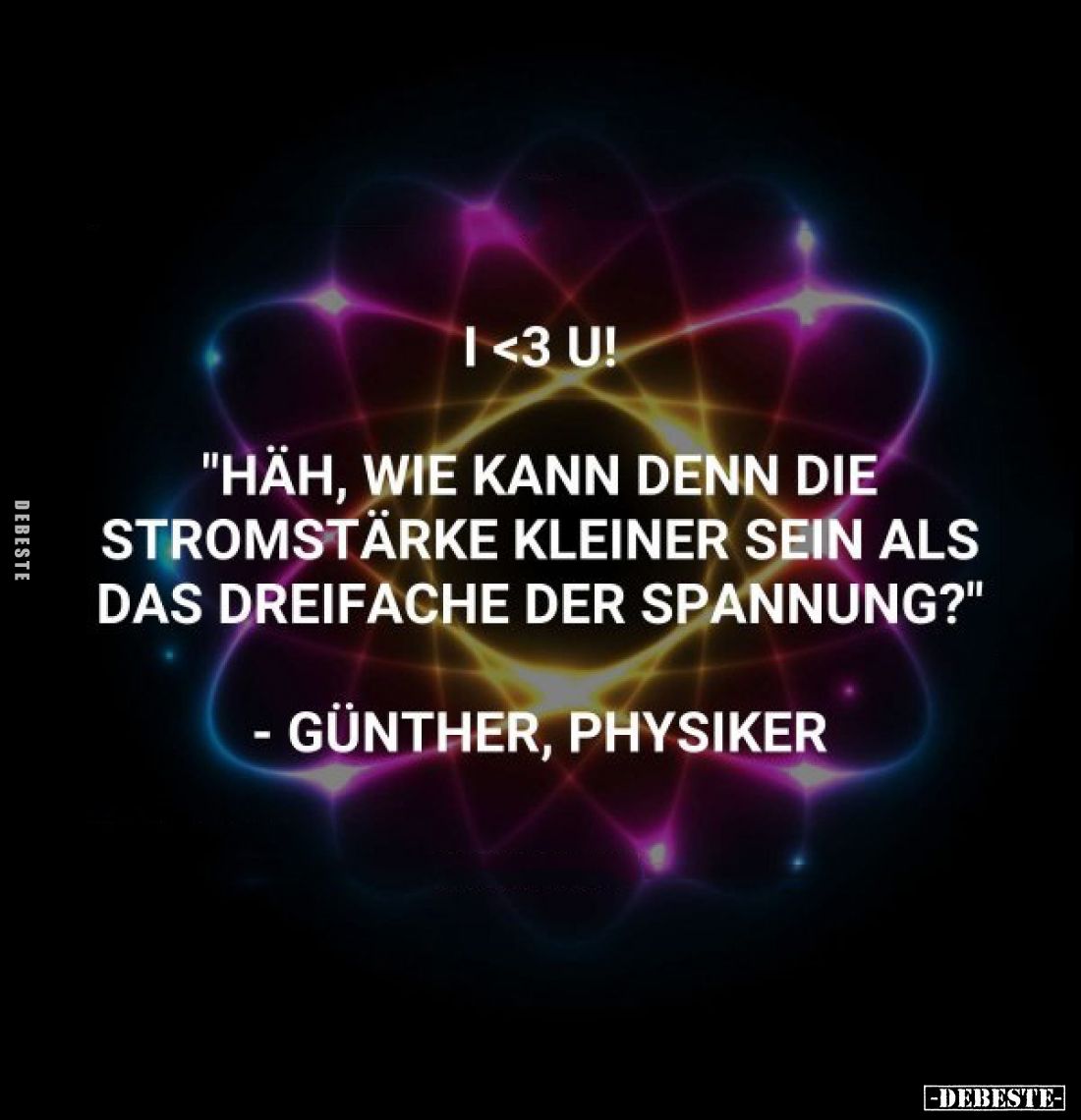 "Häh, wie kann denn die Stromstärke kleiner sein als das Dreifache der Spannung?"
- Günther, Physiker.