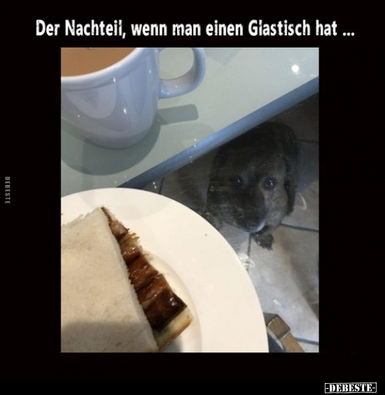 Der Nachteil, wenn man einen Glastisch hat... - Lustige Bilder | DEBESTE.de