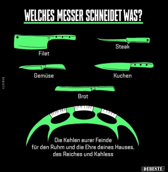 Welches Messer schneidet was?.. - Lustige Bilder | DEBESTE.de