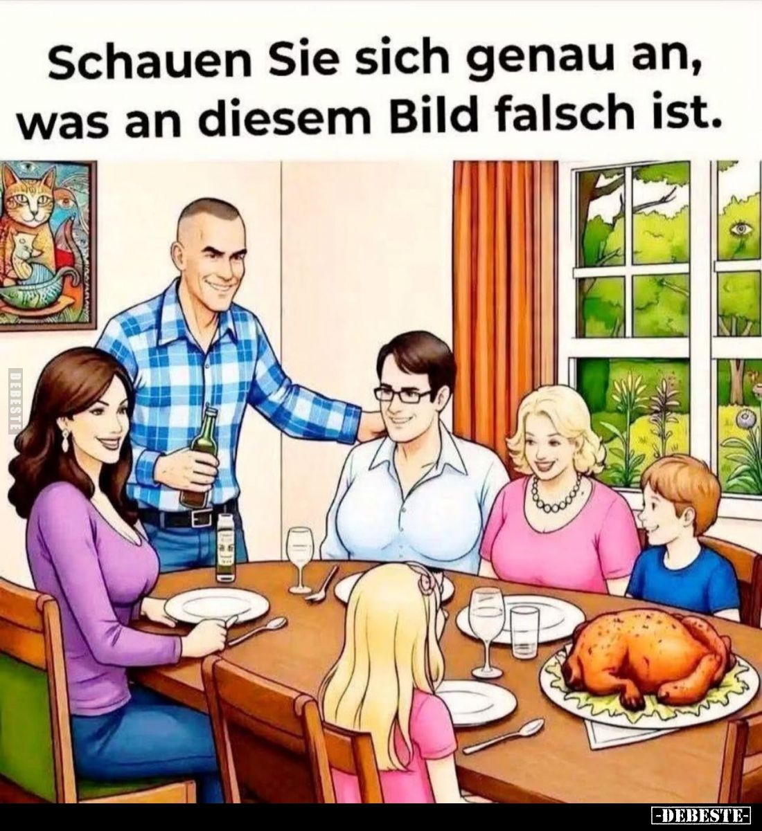 Schauen Sie sich genau an, was an diesem Bild falsch ist.