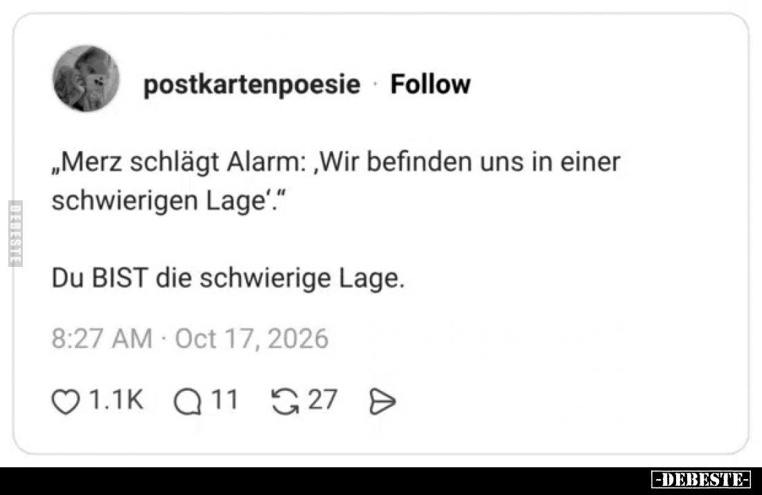 "Merz schlägt Alarm: Wir befinden sich in einer.." - Lustige Bilder | DEBESTE.de