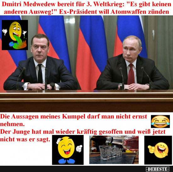 Putin nimmt seinen Saufkumpanen in Schutz - Lustige Bilder | DEBESTE.de