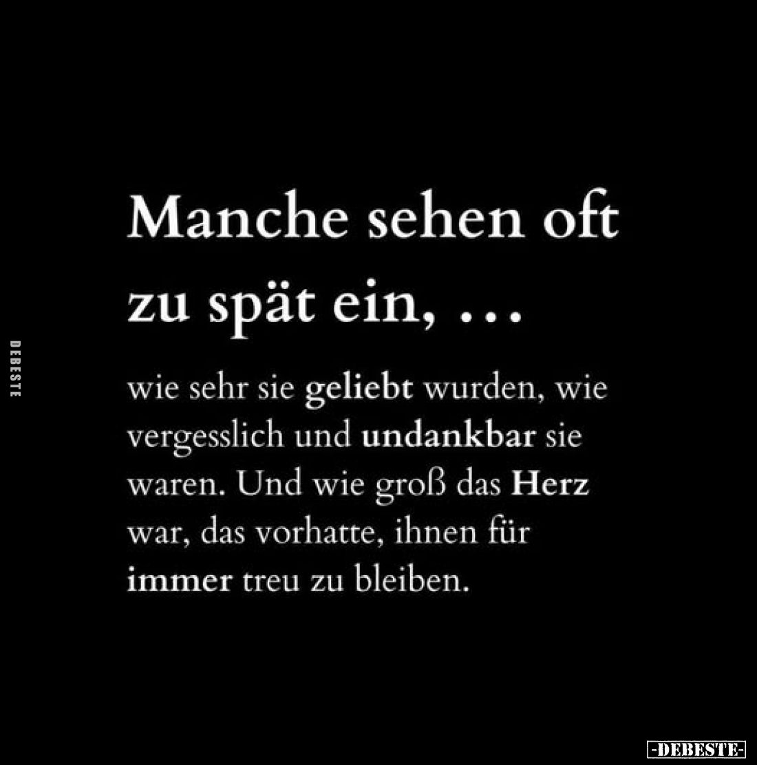 Manche sehen oft zu spät ein,
...
wie sehr sie geliebt wurden, wie vergesslich und undankbar sie waren. Und wie groß das He...