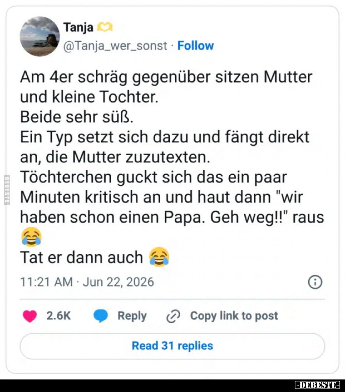 Am 4er schräg gegenüber sitzen Mutter und kleine Tochter.. - Lustige Bilder | DEBESTE.de