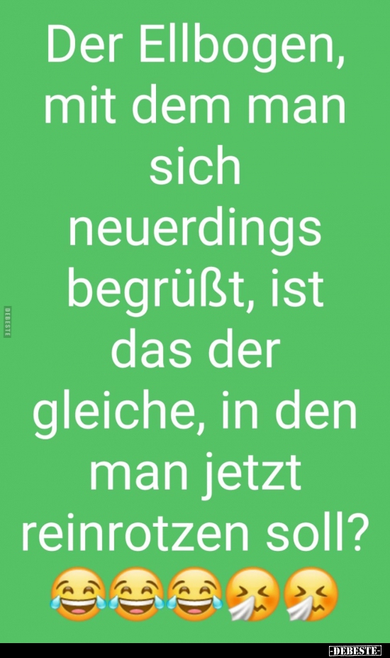 Der Ellbogen, mit dem man sich neuerdings begrüßt..