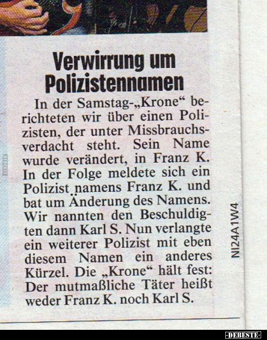 Verwirrung um Polizistennamen.. - Lustige Bilder | DEBESTE.de