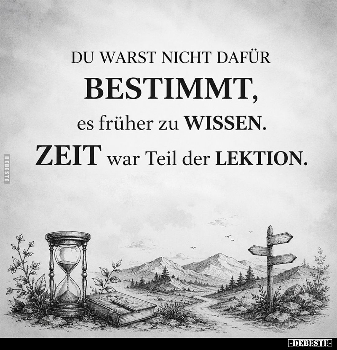 Du warst nicht dafür
bestimmt, es früher zu wissen.
Zeit war Teil der Lektion.