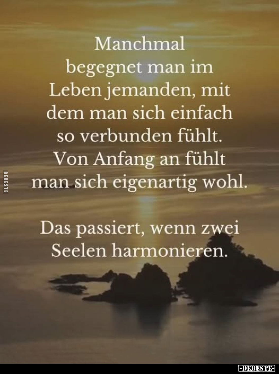Manchmal begegnet man im Leben jemanden, mit dem man sich einfach so verbunden fühlt. Von Anfang an fühlt man sich eigenartig...