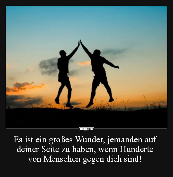 Es ist ein großes Wunder, jemanden auf deiner Seite zu.. - Lustige Bilder | DEBESTE.de