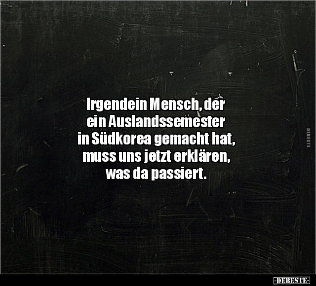 Irgendein Mensch, der ein Auslandssemester in Südkorea.. - Lustige Bilder | DEBESTE.de