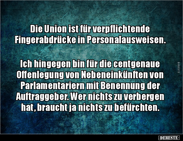 Die Union ist für verpflichtende Fingerabdrücke in.. - Lustige Bilder | DEBESTE.de